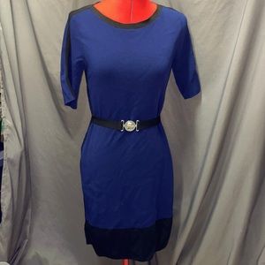 Navy Blue Ralph Lauren knit belted dress, Sz S